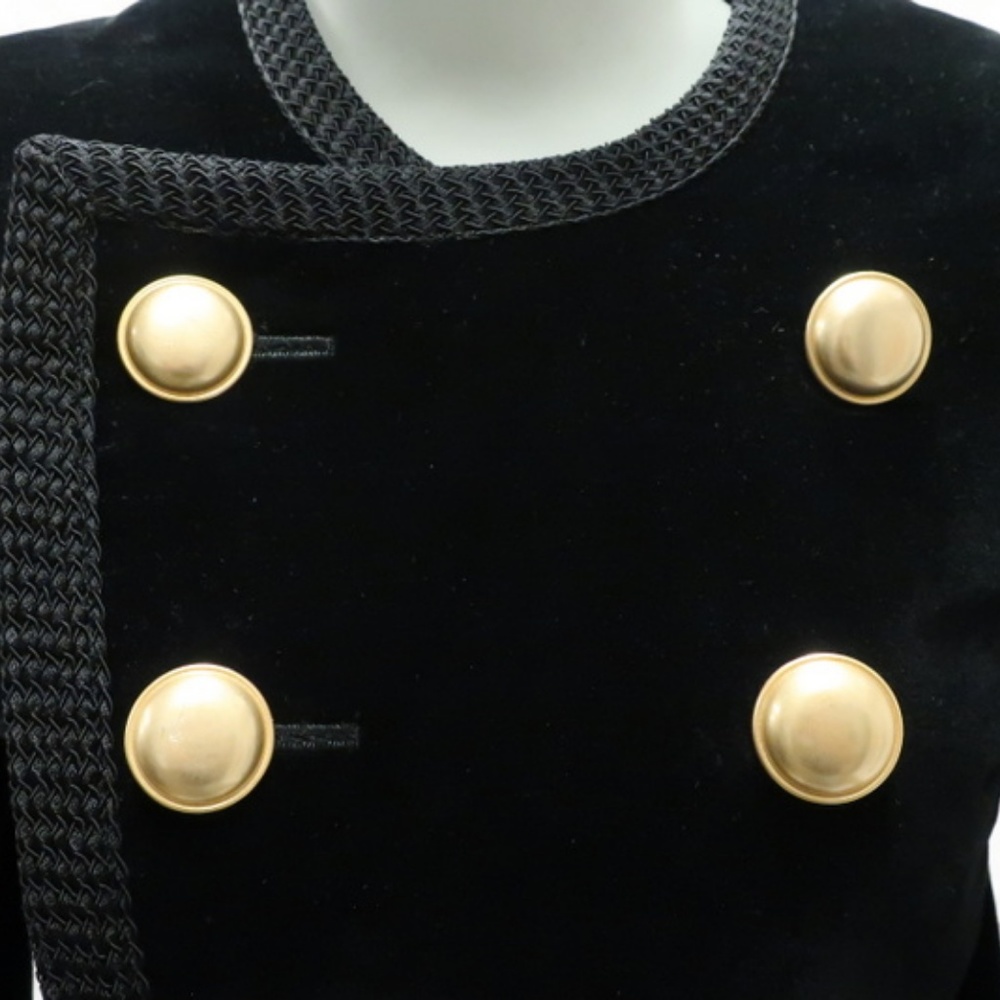 Saint Laurent Jacket Spencer Black Velvet Size 40 - Picture 3 of 8